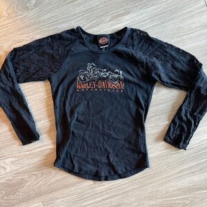Vintage Harley Davidson lack lace long sleeve top 2003  y2k size XL (medium fit)